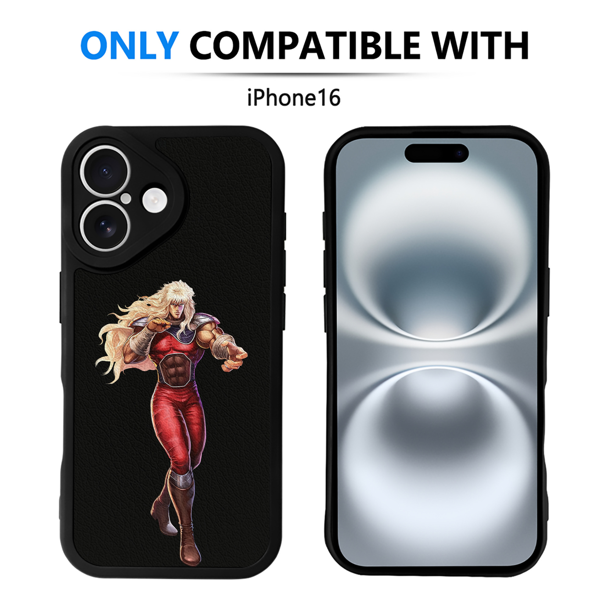 （画像用） 北斗の拳 Fist of the North Star 【iPhone 16シリーズ対応】シリコンスマホケース（レザー調） 材質：シリコン
